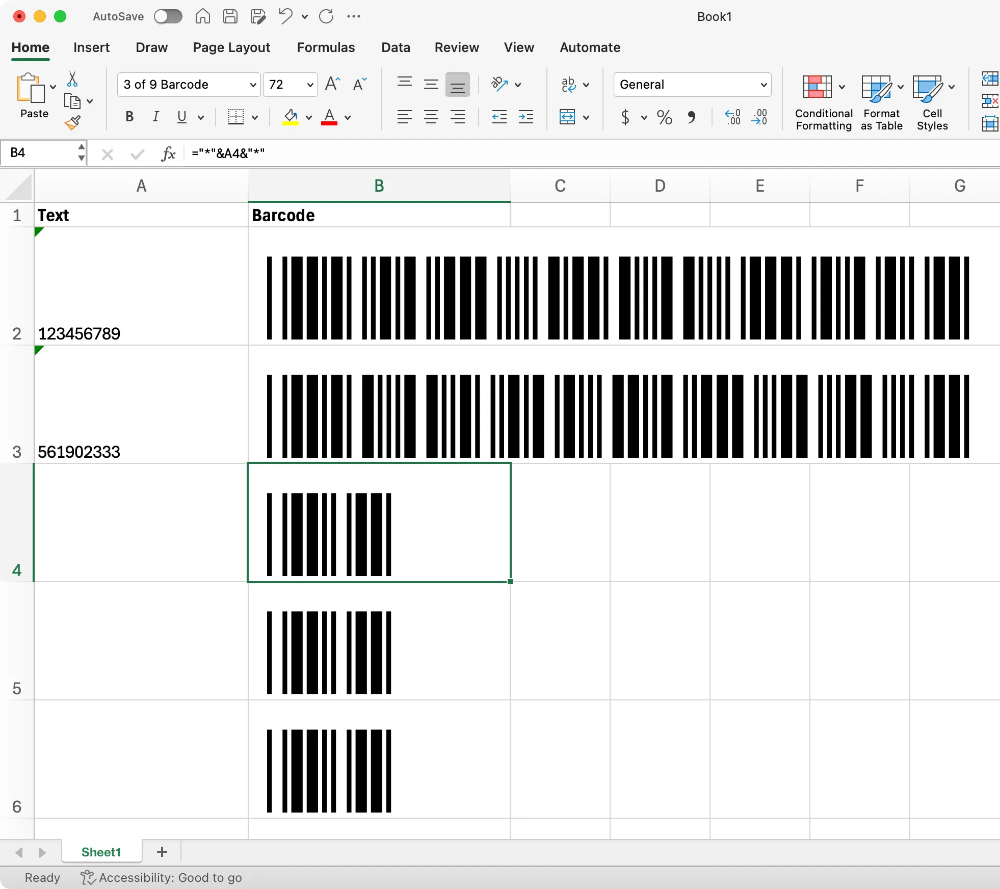 how to generate barcodes in excel spreadsheets