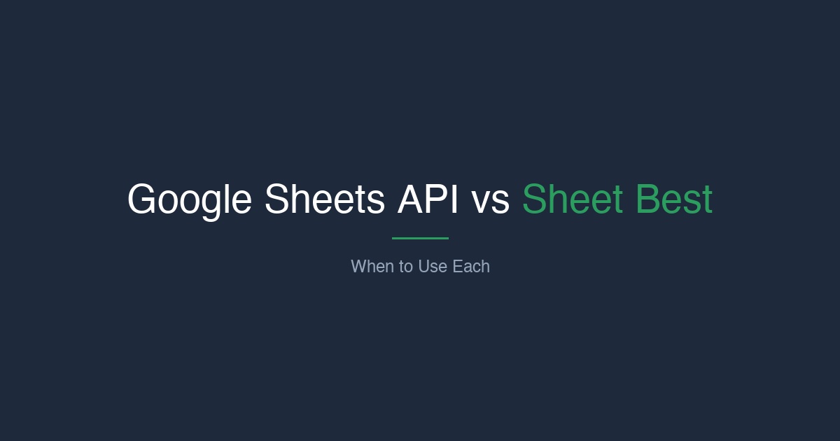 Google Sheets API vs Sheet Best: When to Use Each | Sheet Best