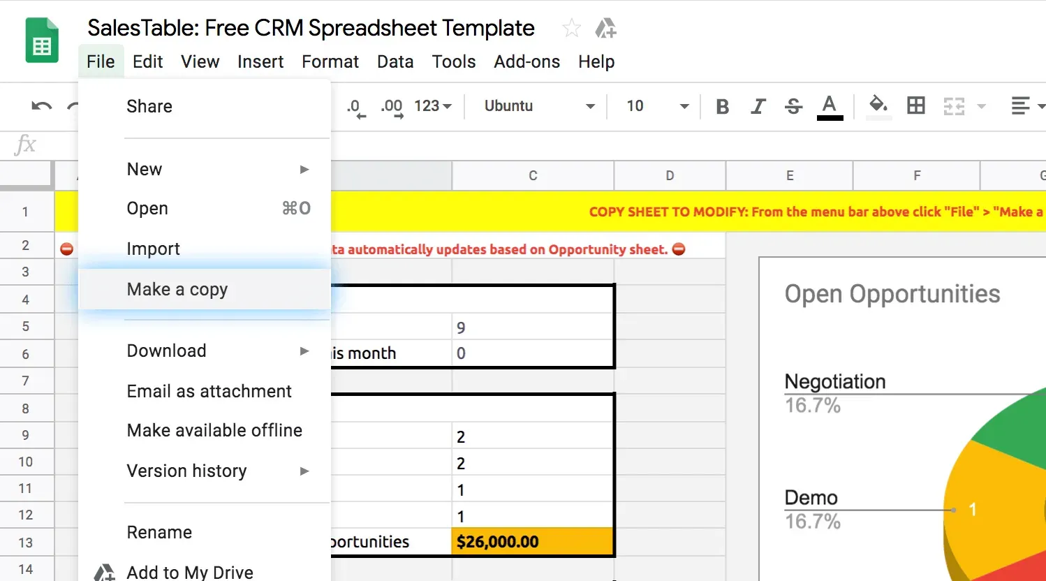 Google-sheets-CRM-template