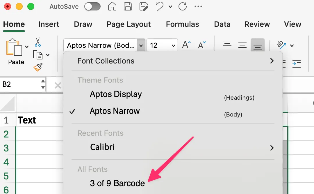 generate barcodes in excel spreadsheets