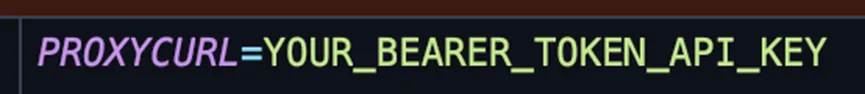 .env file with Proxycurl API key